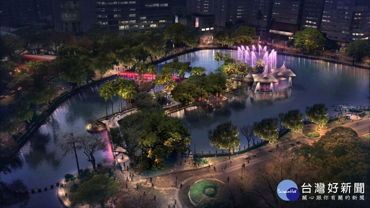 台中公園打造夜間光景　七夕浪漫點燈