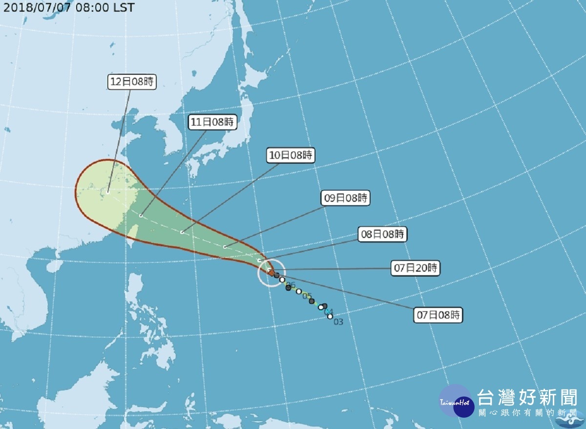 強颱瑪莉亞路徑南偏　氣象局：最快下週一發海警